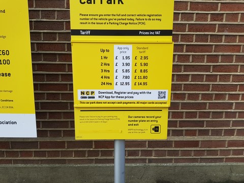 Pitt house NCP car park in Lyme Regis