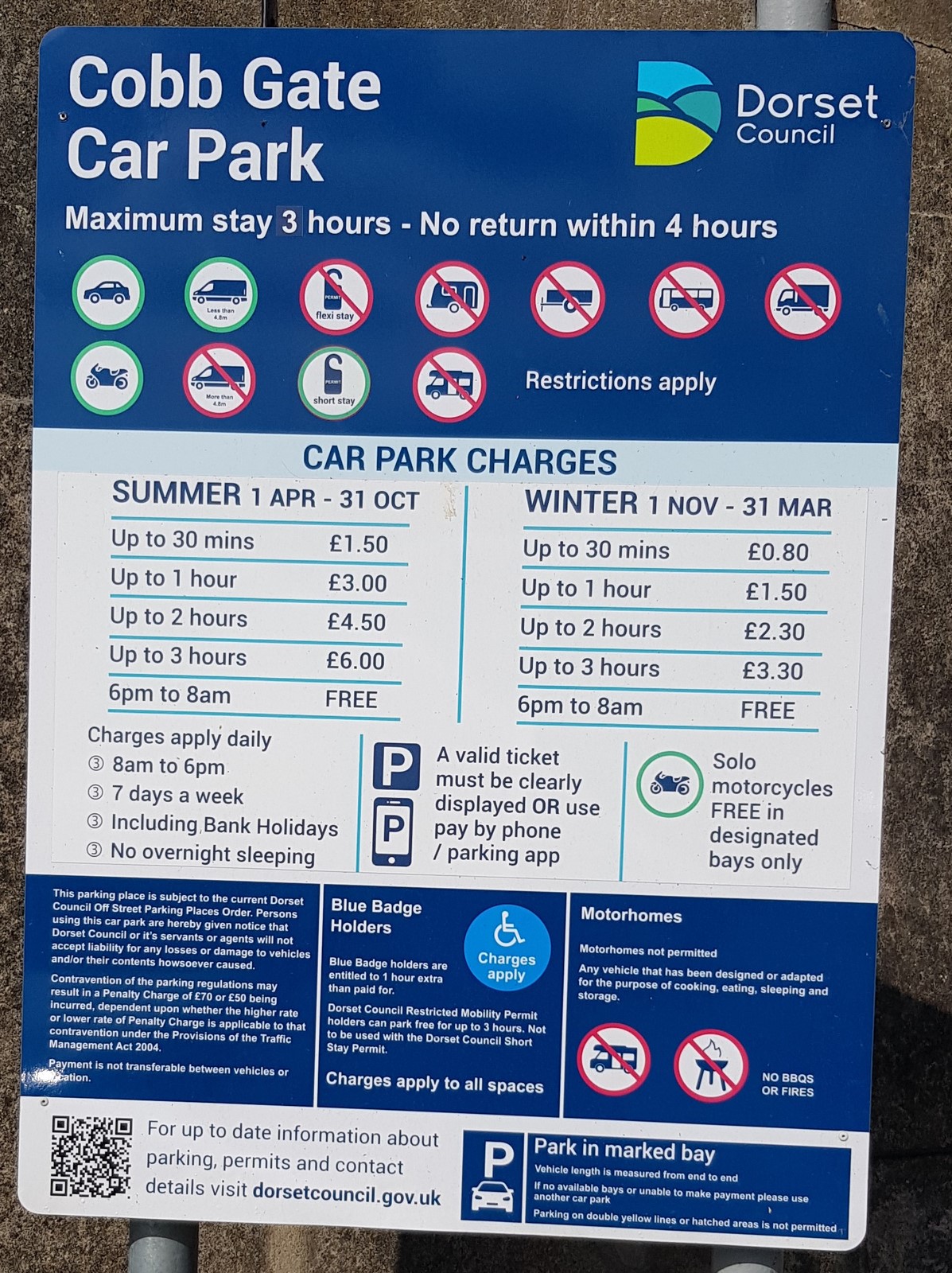 Cobb Gate Car Park Lyme Regis